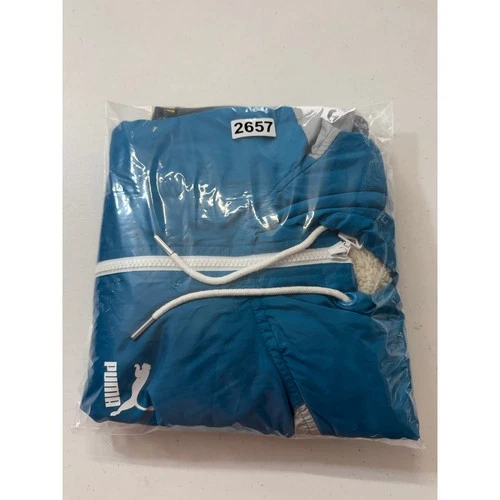 Puma Mens Sportlifestyle Colorblock Sherpa Hooded Windbreaker Jacket Blue Grey S image 10