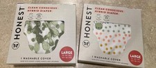 Set of 2 Honest Hybrid Diaper Cover Large 22-40lb Reusable Cloth Muslin Washable