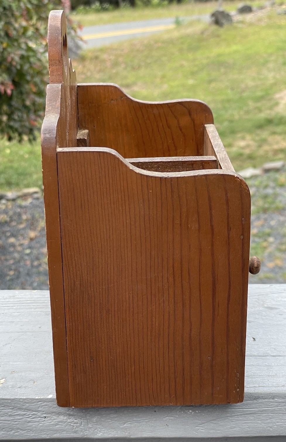 20th C. Vintage Primitive Wall Hanging Spice Cabinet Drawer Box Rustic Americana