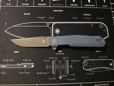 Bestechman Mini Dundee Liner Lock Knife Gray G-10 (2.9'' Satin)