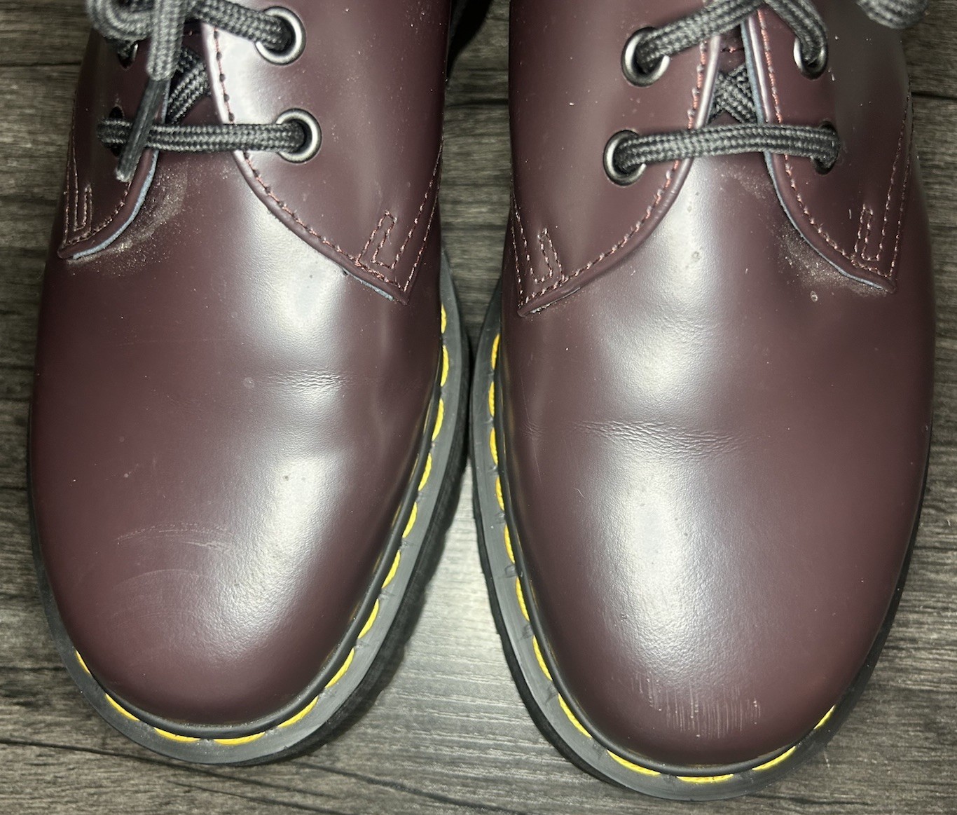 Dr. Martens 1461 QUAD Burgundy Leather Platform Shoes Men’s 11 image 10