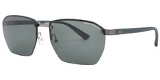 Armani Exchange Men's Matte Gunmetal Rimless Square Sunglasses AX2048S 600371 59