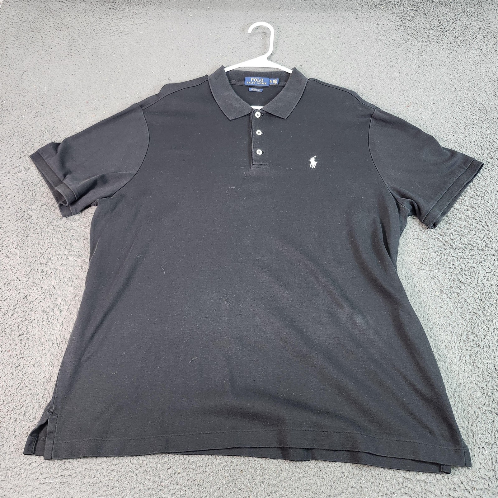 Polo Ralph Lauren Polo Shirt Mens XL Black Classic Fit Pony Logo Knit Casual