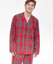NWT Holiday Lane Men's Brinkley Plaid Notch Collar Matching Family Pajamas Set M