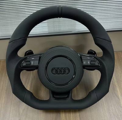 Performance Sportlenkrad für Audi A4 A5 A6 A7 Q5 Q7 Leder All BLACK