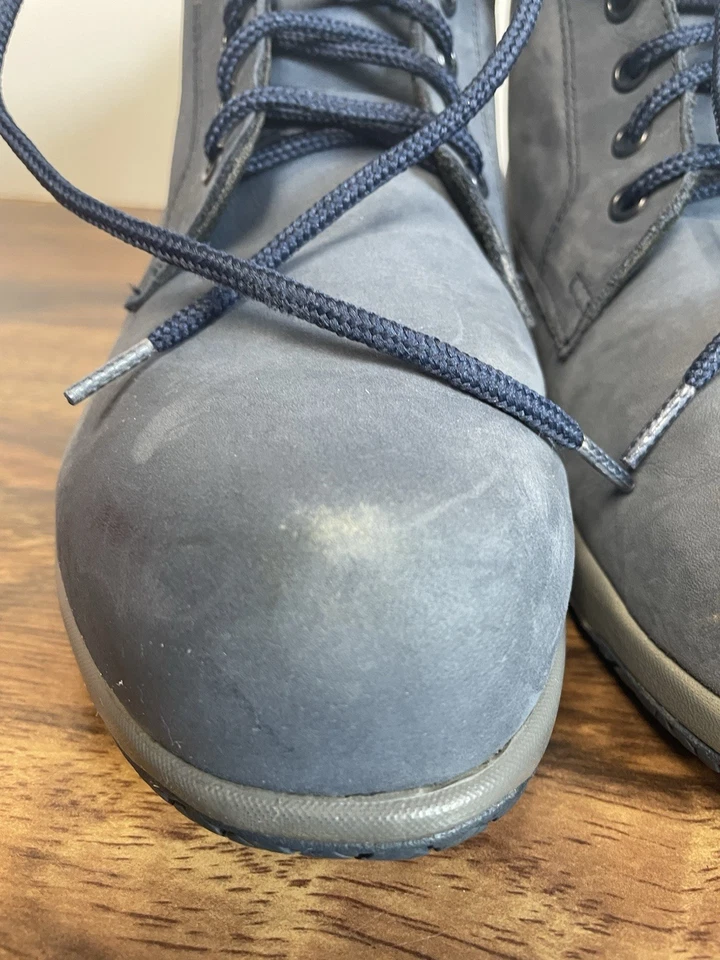 Botas para mujer SAS Gretchen talla 9 Chukka delgadas de cuero azul con encaje antideslizantes Foto 3 de 4