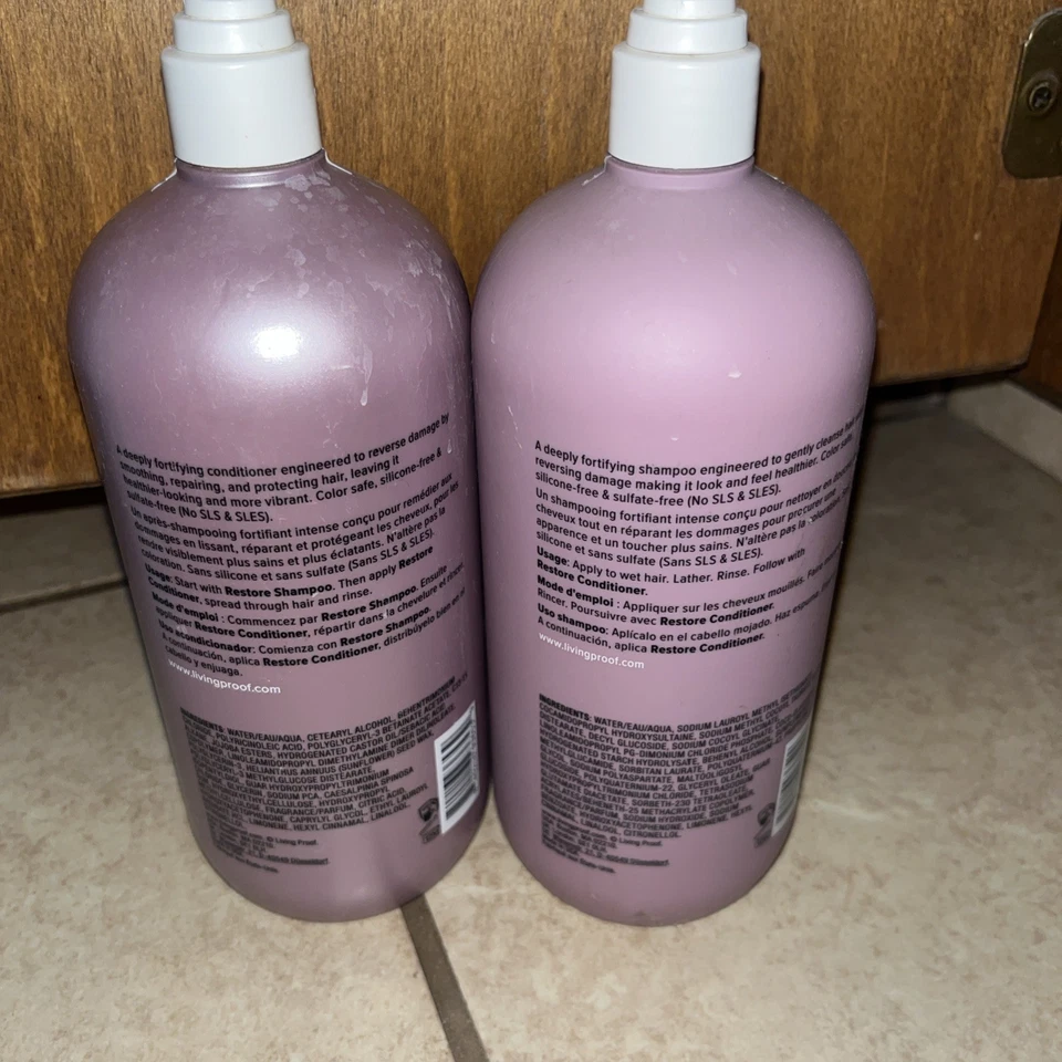 Living Proof Full Shampoo and Restore Conditioner Set 24 oz Each USED - Image 2 of 2