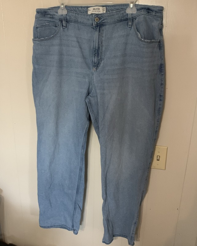 Hollister Womens Blue Jeans Ultra High-Rise Dad Size 18r W34 Regular