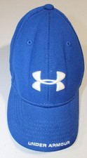 Under Armour Hat Cap Boys Youth OS One Size Strap Back Blue White Logo Adjustabl