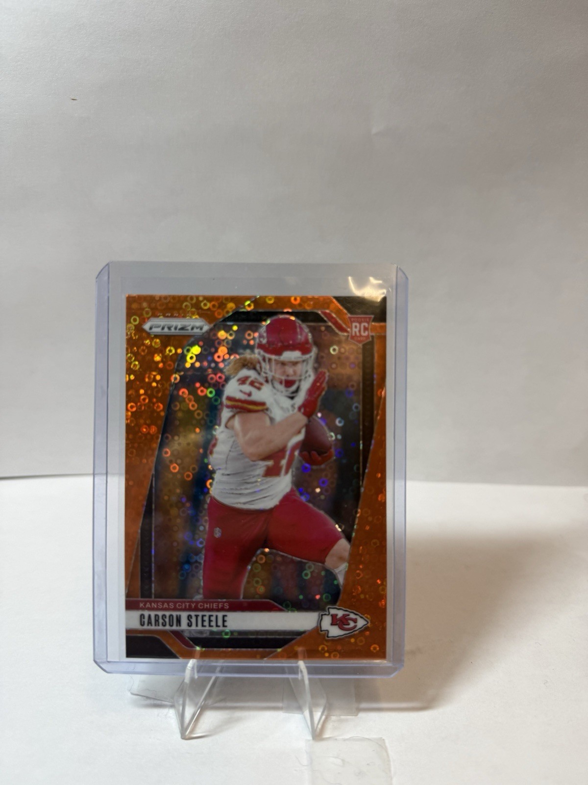 2024 Panini Prizm #377  Carson Steele Rookie RC Orange Disco Prizm