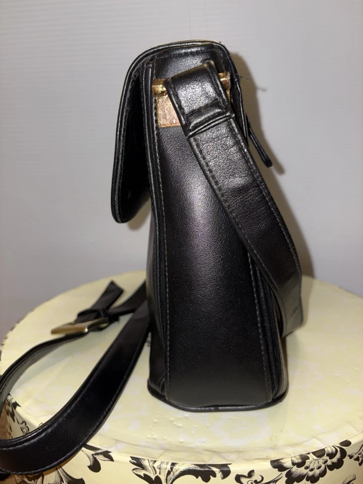 Bolso Bandolera Clásico de Hombro Vintage Jennifer Moore Cuero Negro Foto 3 de 4