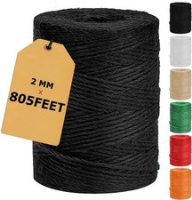 805Ft Black Jute Twine String, Hemp Rope Cord for Crafts, Gift Wrapping, D cor