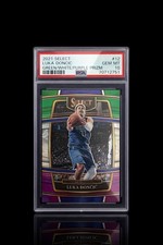 2021 Panini Select Luka Doncic Green White Purple Prizm PSA 10 GEM MINT #12 