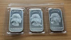 LOT OF 3 1-OZ SILVER BAR .999 FINE SILVER - LIBERTY USA - IN GOD WE TRUST