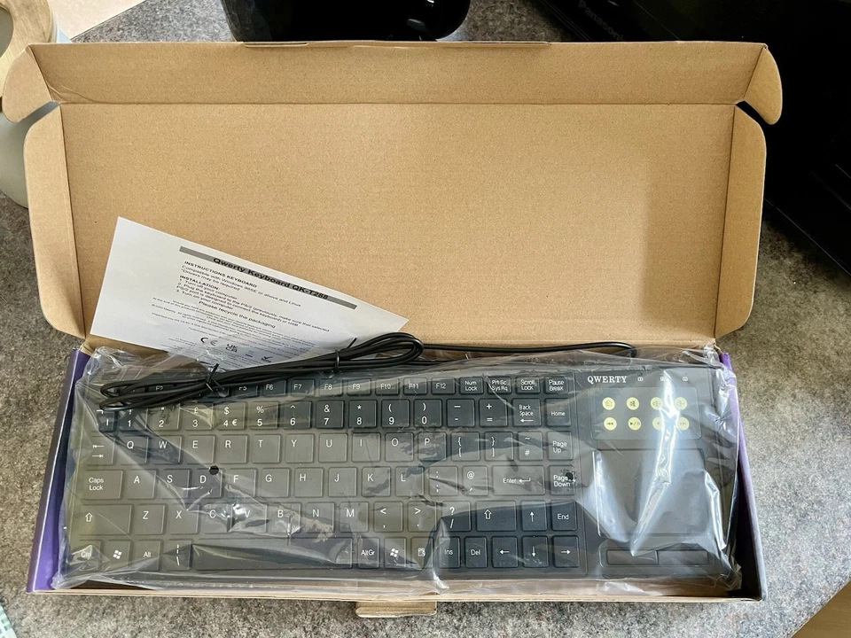 QWERTY Tpad (QK-T288) USB Keyboard - Black New Sealed - Image 2 of 3
