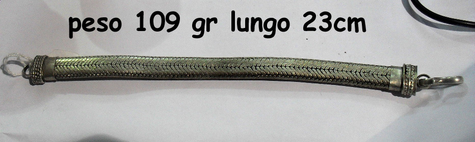 Bracelet Indien "Le Bain Argent" - Longueur 22 Cm, Diamètre 6 Mm - Cuivre Laiton Argenté - Neuf
