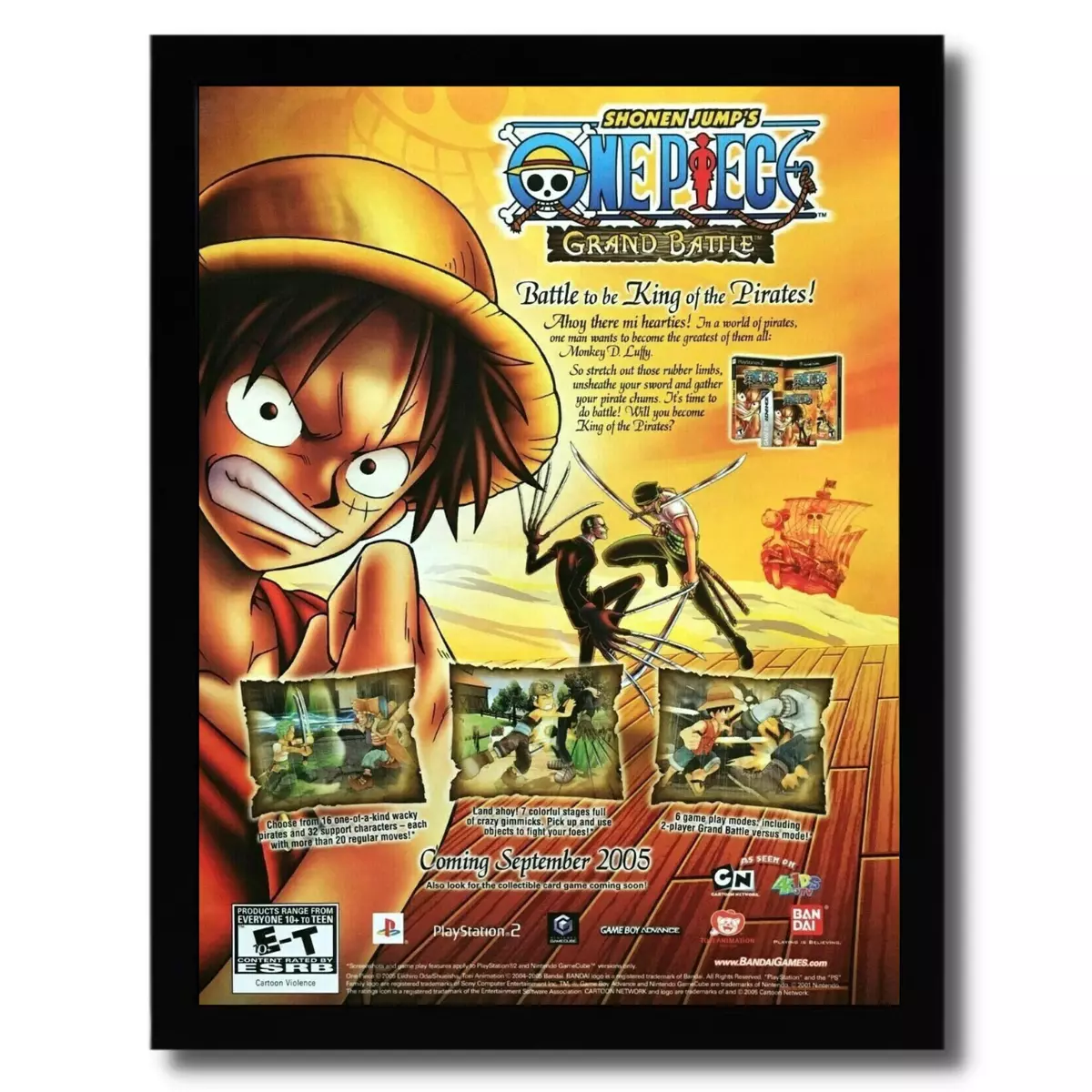 2005 One Piece Grand Battle Framed Print Ad/poster Official 