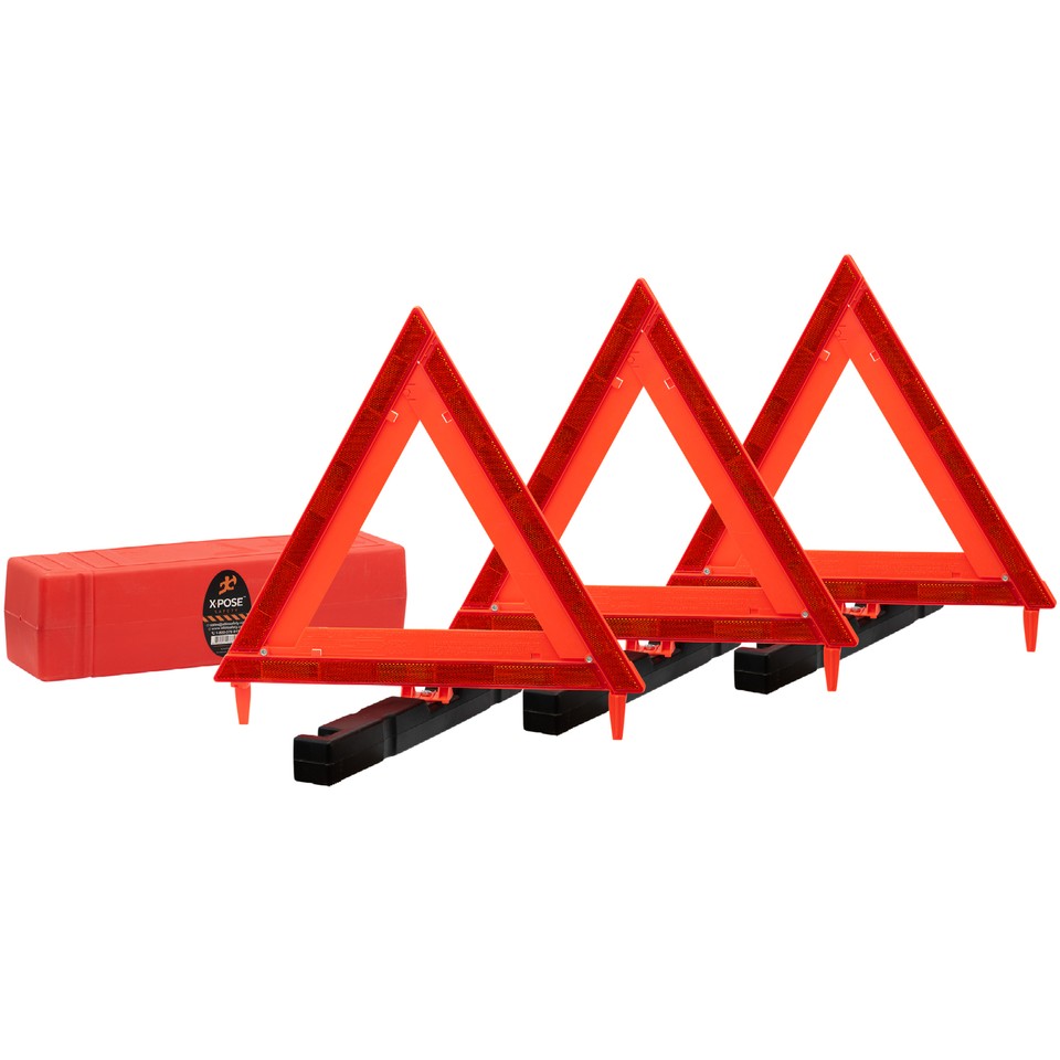 Reflective Emergency Triangles 3 Pack - Roadside Car Safety and Warning ...