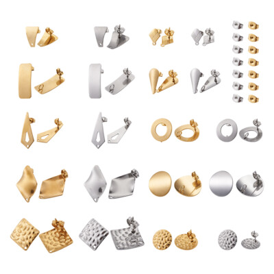 40er Set Ohrring Pfosten Set - Edelstahl Ohrstecker mit Schlaufe & Ohrringrücken