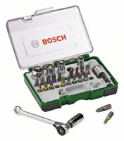 10X Bosch Schrauberbit- Und Ratschen-Set, 27-Teilig