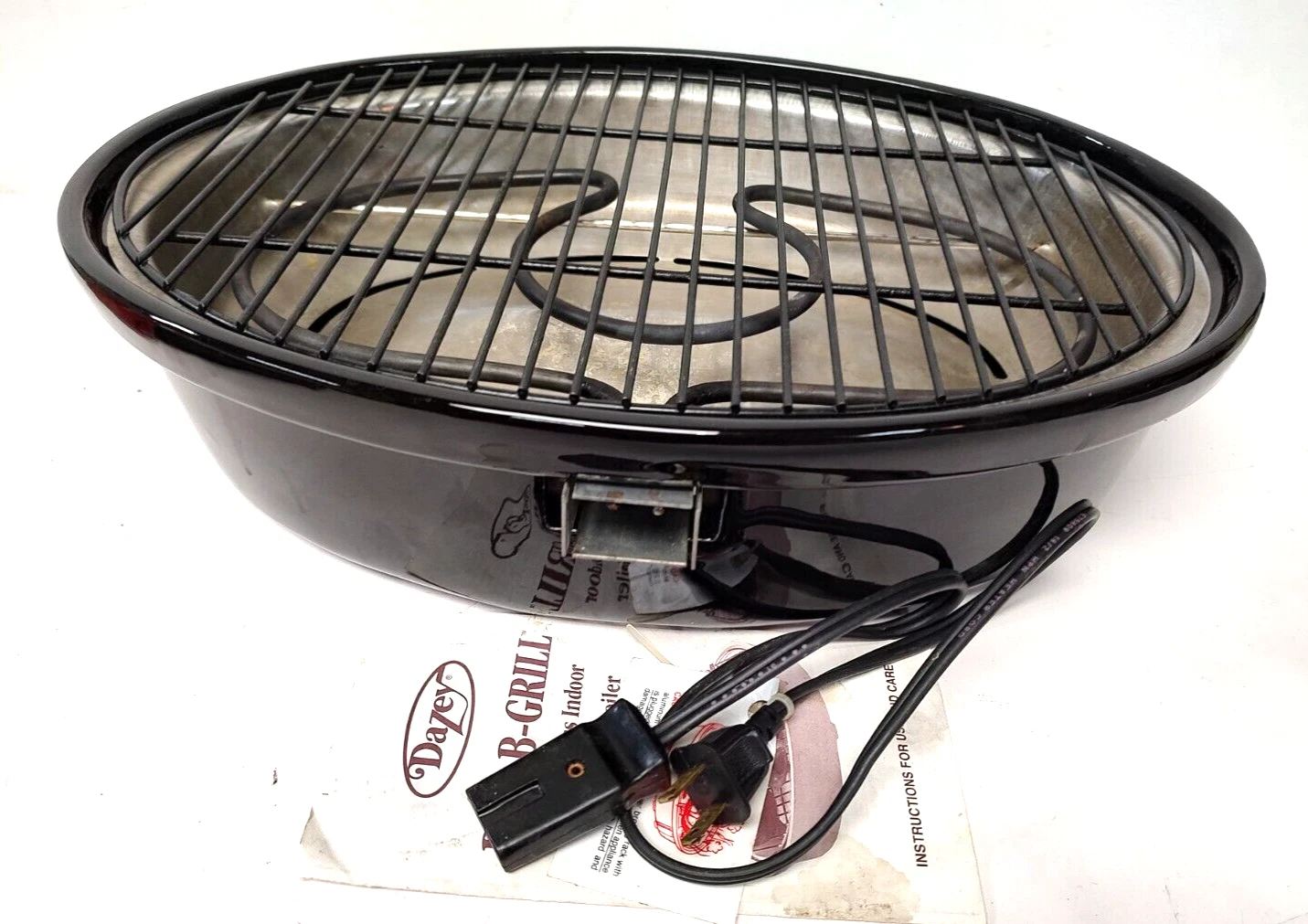 Dazey Electric Indoor Bar-B-Grill Countertop Smokeless BBQ Black Ceramic Tested