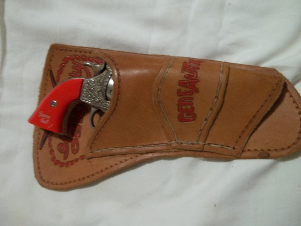 Gene Autry Engraved Cap Gun and Leather Holster eBay