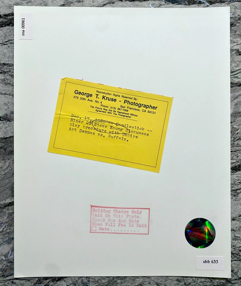 1989 Steve Young "Steve Young In the Heat of the Game" Type 1 Original Photo - Image 2 of 2