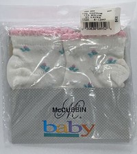 Vintage 90s McCubbin Baby Infant Socks Sz 6-12 Months Ankle Rosebud