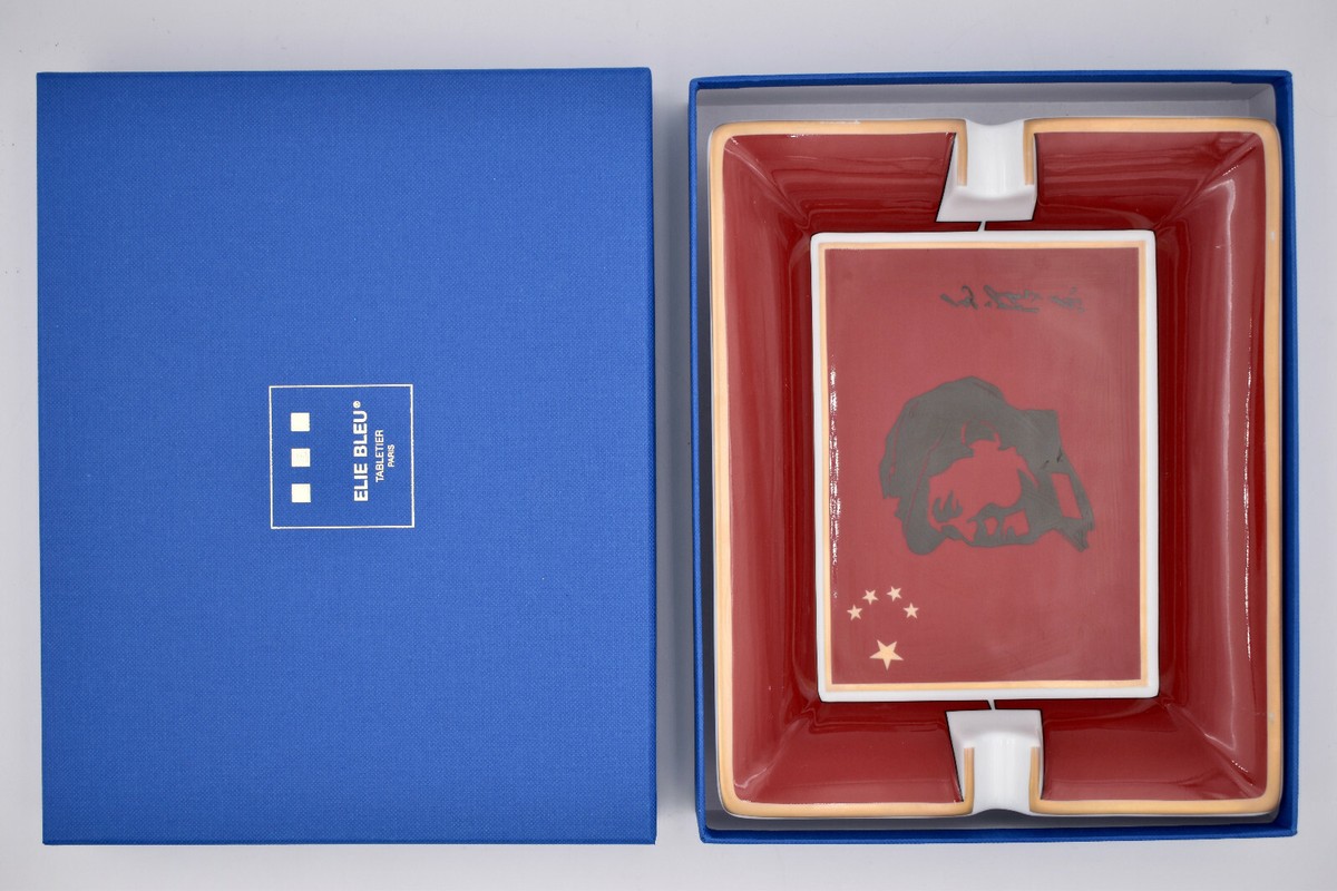 ELIE BLEU Porcelaine Ashtray Red Mao by Raynaud (Limoges) | eBay