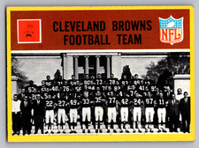 1967 PHILADELPHIA #37 CLEVELAND BROWNS TEAM CARD W/LEROY KELLY & PAUL WARFIELD