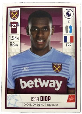 Panini Premier League 2020 - # 587 - ISSA DIOP - West Ham United