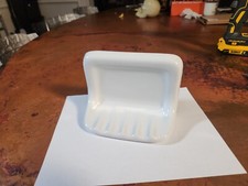 Vtg Off-White Classic Porcelain Soap Dish Wall-Mount Shower Tub Mexico 1010 TL