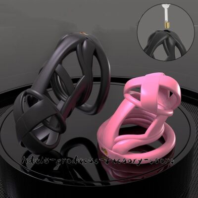 Male Cobra Chastity Cage Device Men Resin Mamba Locking Belt with 4 Rings