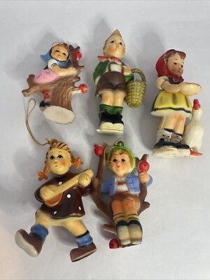 5 VTG Plastic Kurt S Adler Hummel Goebel Children Christmas Ornaments