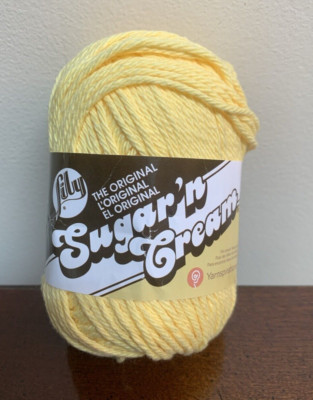 New Original Lily Sugar 'N Cream  Solid Yarn- 2.5 oz Medium - Yellow - 00010