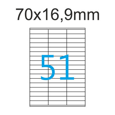 4590 Etiketten 70x16,9 mm 90 A4 Vielzweck-Etiketten weiß 70x16 Luma Aufkleber