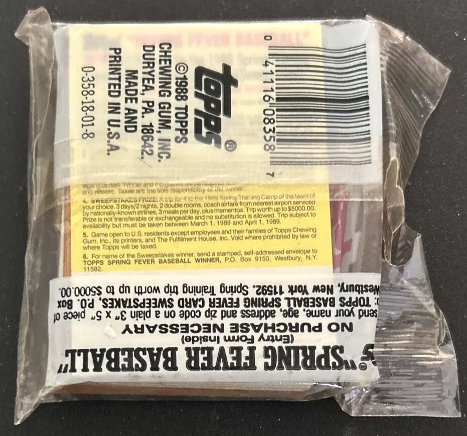 Tarjeta de béisbol Topps 1988 Jumbo paquete de violonchelo 37 tarjetas Gene Mauch Angels mostrando la parte superior Foto 2 de 2