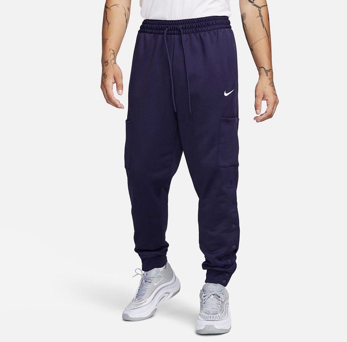 Nike Therma-Fit Men's Medium Basketball Cargo Pants Navy Blue