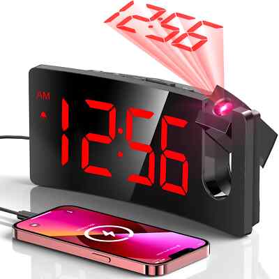Mpow Projection Alarm Clock, Digital Clock for Bedroom, 3-Level Brightness