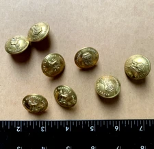 Lot of 8 "King's Own Scottish Borderers" Antique Brass Buttons J. Samuel London