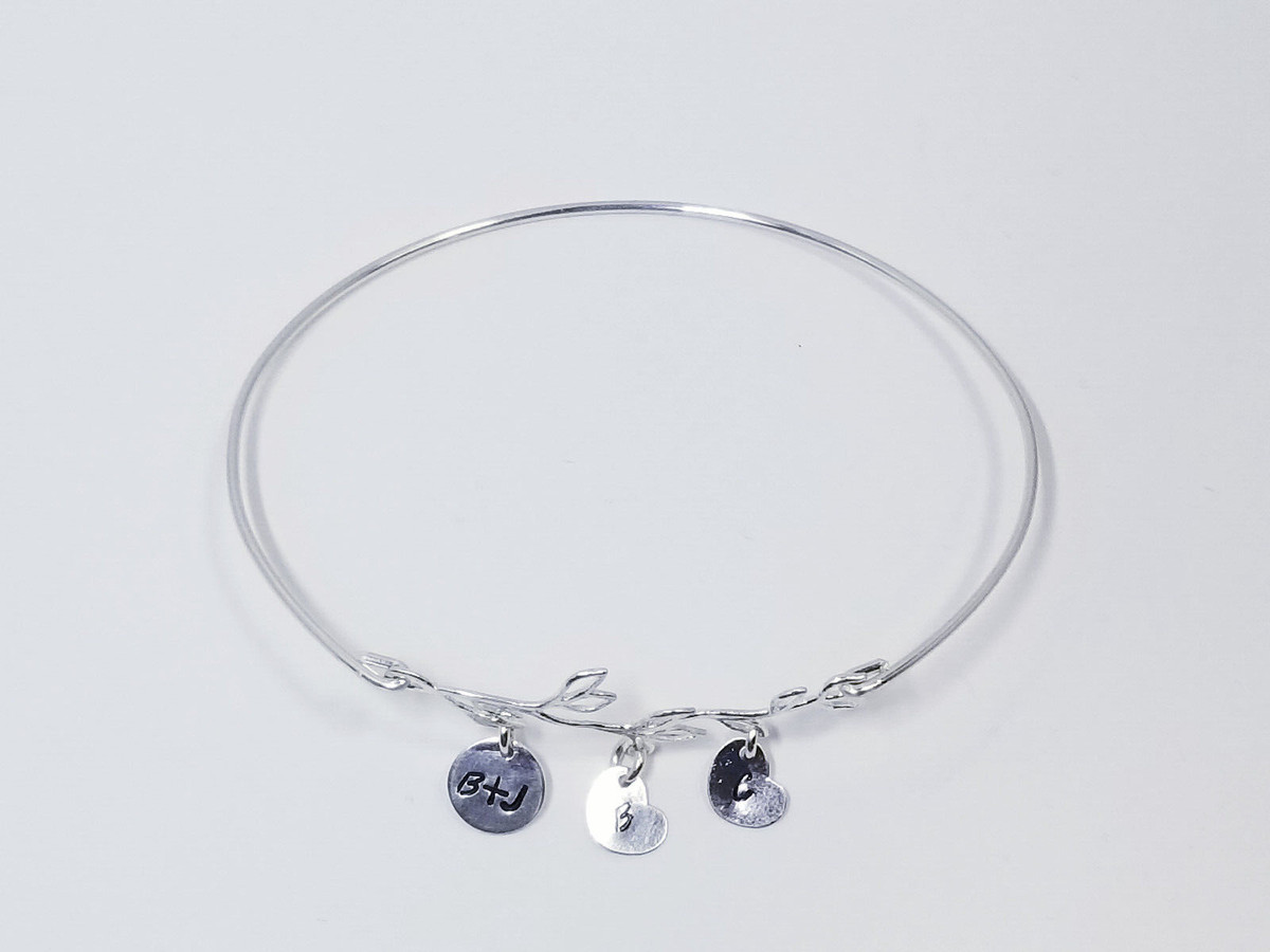 Frosted Willow Personalized Silver Bracelet View 2
