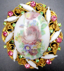 Transfer Rhinestone Vintage Pin Brooch Juliana Book Piece! Pastel Flower