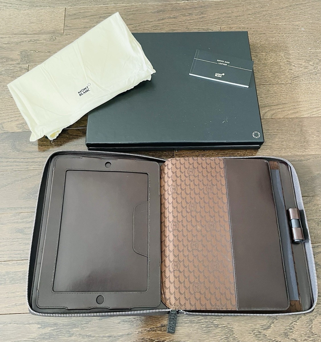 MONT BLANC オーガナイザー ブラック レザー Montblanc Leather Organiser/Notebook Zipper Case | eBay