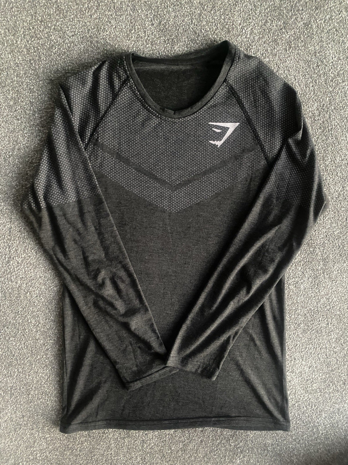 Gymshark Base Layer Grey Long Sleeve Top - Size M - Onyx