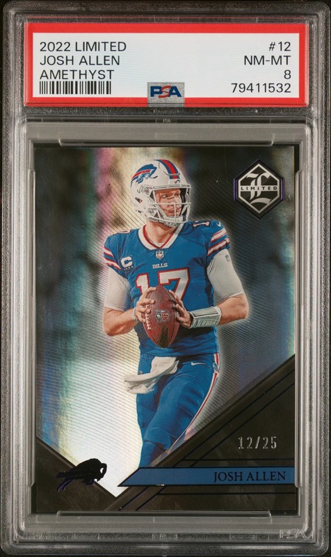 2022 Panini Limited Josh Allen Amethyst Spotlight /25 PSA 8 #12