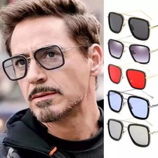 OCCHIALI DA SOLE UOMO TONY STARK IRON MAN OCCHIALI RETRO STEAMPUNK VINTAGE VIP