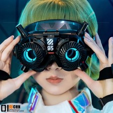 Cyberpunk LED Light Up Mechanical Techwear Tactical Cosplay Prop Mecha Face Mask