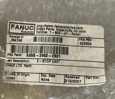 Fanuc, A05B-2452-C521, Emergency Stop Unit E Robot Control Power Switch