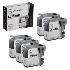 LD Set of 5 LC103 Black Ink for Brother LC103BK MFC-J470DW MFC-J475DW MFC-J650