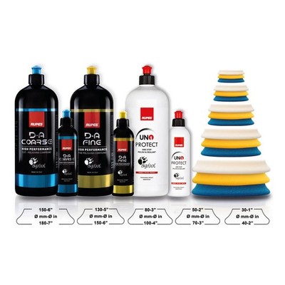Rupes Polierpad Pads Polierschwamm Polituren BigFoot DA Corase Medium Fine 